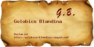 Golobics Blandina névjegykártya